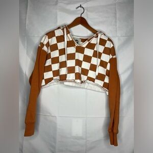Checkered crop Hoodie